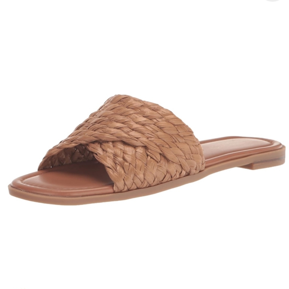 Nine West Brown Woven Slide Sandals 7